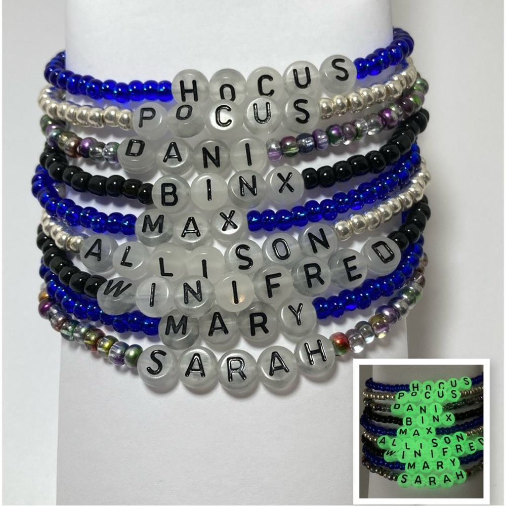 Hocus Pocus Fan Glow In The Dark Friendship Bracelet Stack.